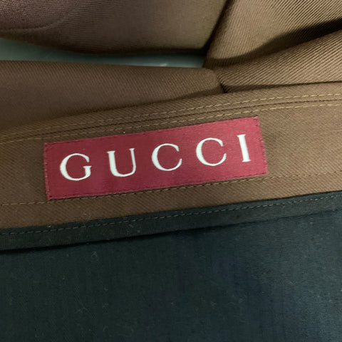 GUCCI Size 36 Brown Wool Zip Up Dress Pants