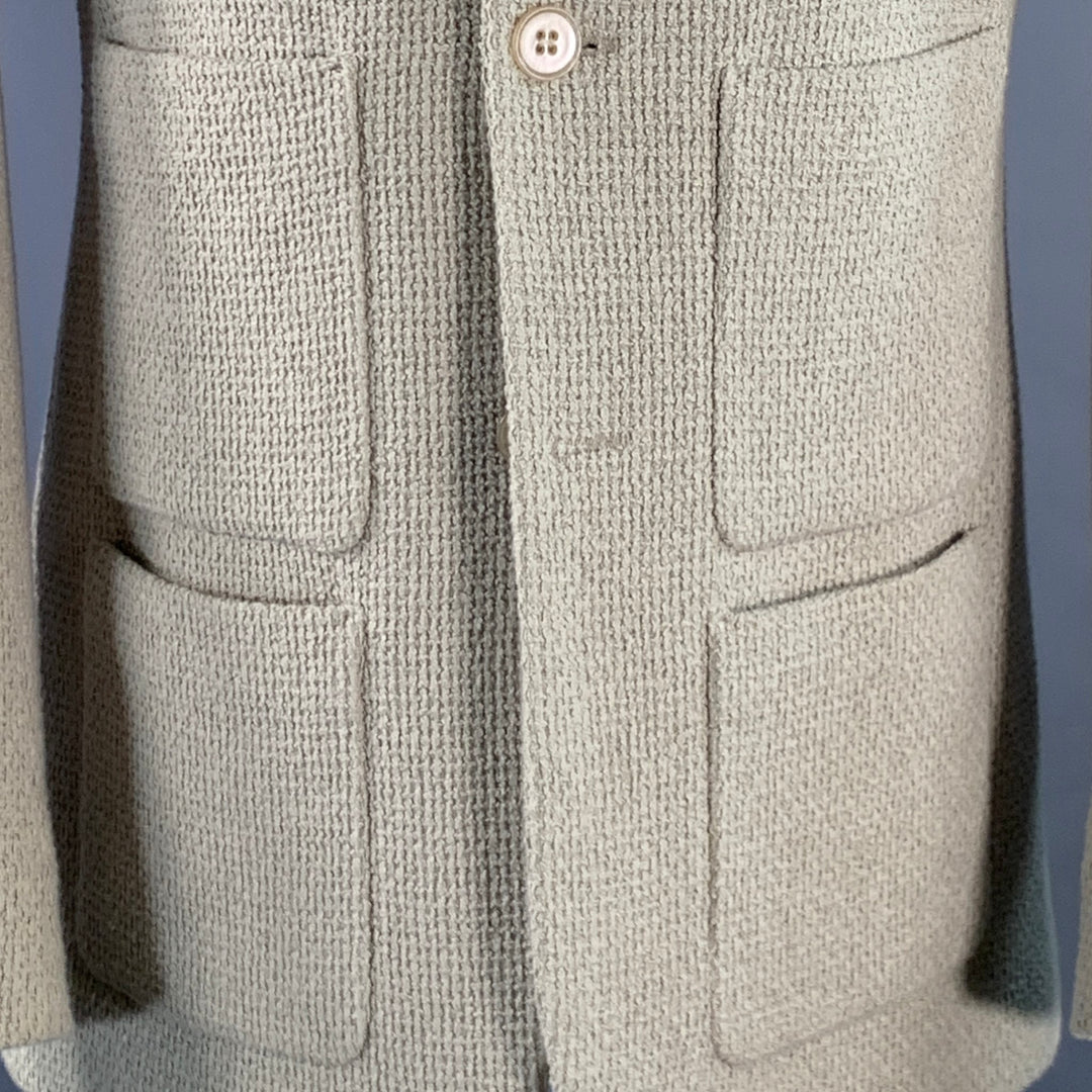 MAISON MARTIN MARGIELA Size 40 Beige Woven Cotton Notch Lapel Sport Coat