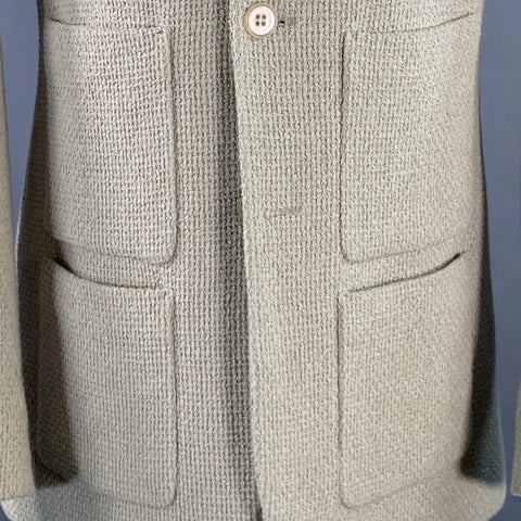 MAISON MARTIN MARGIELA Size 40 Beige Woven Cotton Notch Lapel Sport Coat