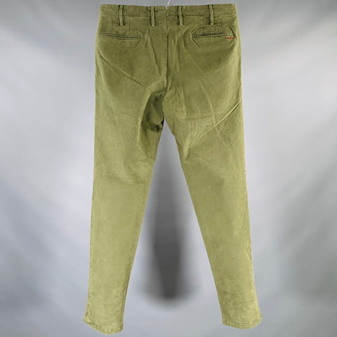 PT01 Size 33 Green Olive Cotton Elastane Chino Casual Pants