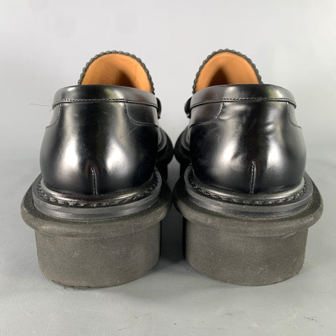 DRIES VAN NOTEN Size 6.5 Black Leather Loafers