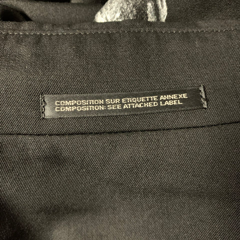 YOHJI YAMAMOTO S/S2021 Size L Black Hand Painted Wool Double Breasted Coat
