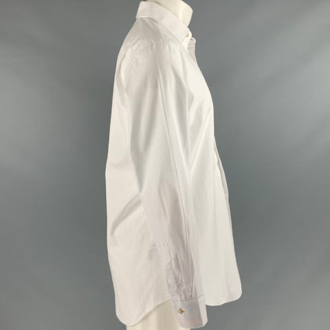 PAUL SMITH Size M White Cotton Blend Long Sleeve Shirt