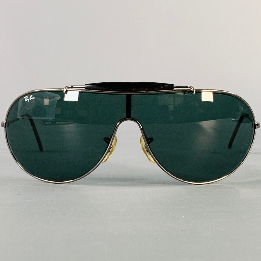RAY-BAN Silver Metal Shield Teardrop Sunglasses