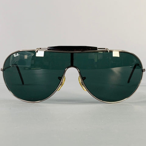 RAY-BAN Silver Metal Shield Teardrop Sunglasses