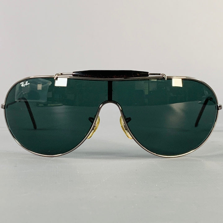 RAY-BAN Silver Metal Shield Teardrop Sunglasses