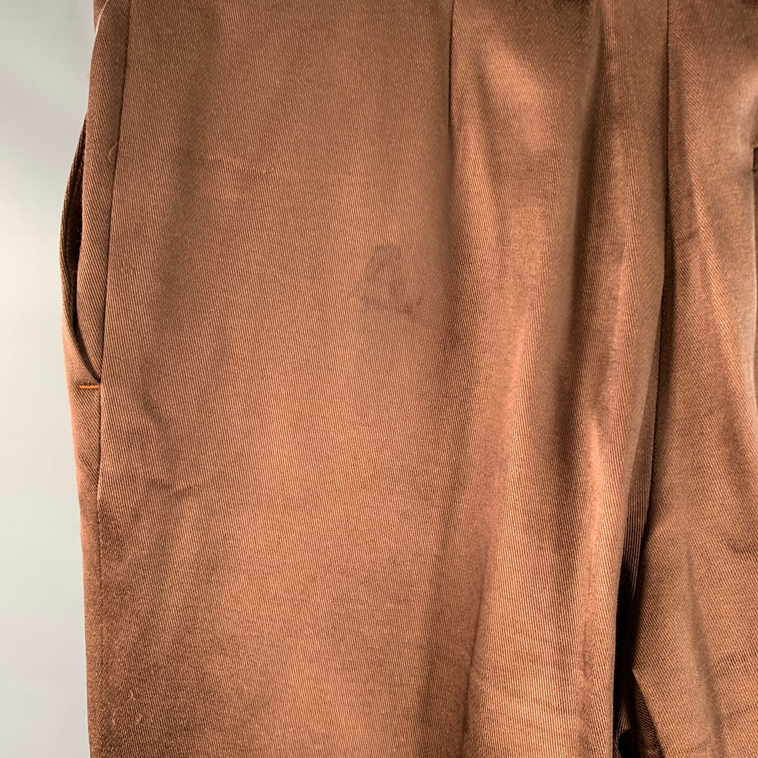 SIES MARJAN Size 34 Brown Acetate Blend Pleated Dress Pants