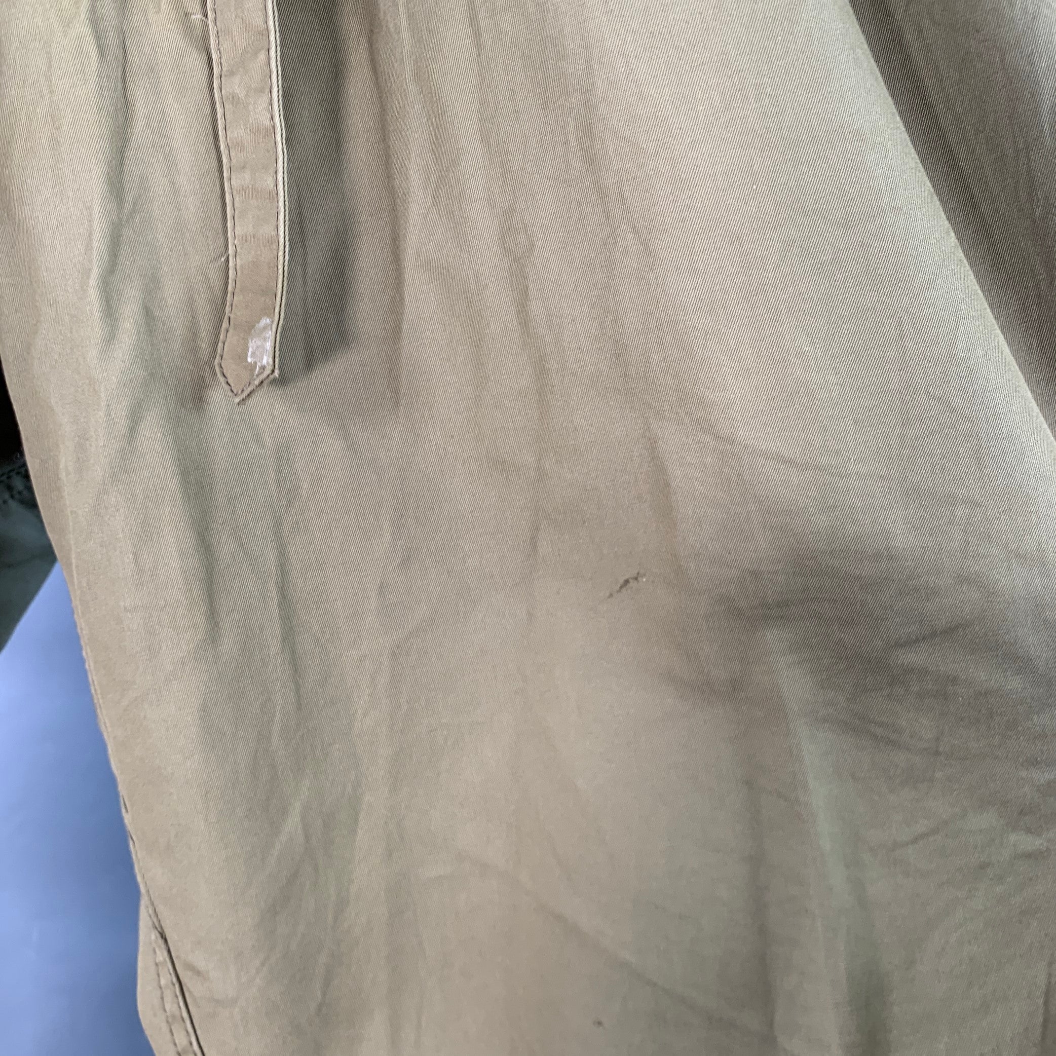 VISVIM Size L Hakama Olive Green Cotton Pleated Belted Button Fly