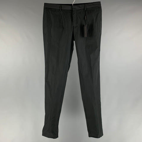 BURBERRY PRORSUM Size 36 Black Solid Polyester Zip Fly Dress Pants