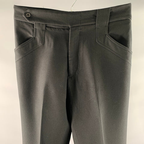 JOHN BARTLETT Size 30 Black Wool Relaxed Dress Pants