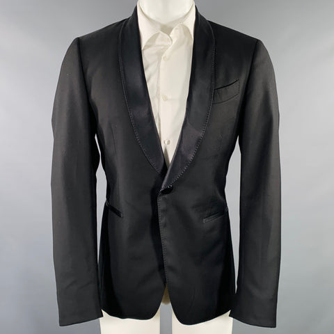 BILLIONAIRE ITALIAN COUTURE Taille 38 Veste sport en coton et soie à col châle noir