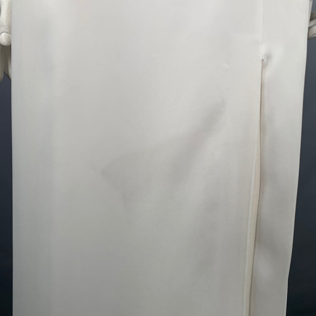 ROBERTO CAVALLI Size 12 Cream Viscose Blend Rhinestones Evening Gown