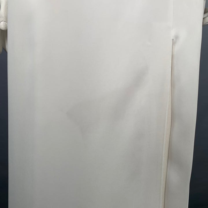 ROBERTO CAVALLI Size 12 Cream Viscose Blend Rhinestones Evening Gown