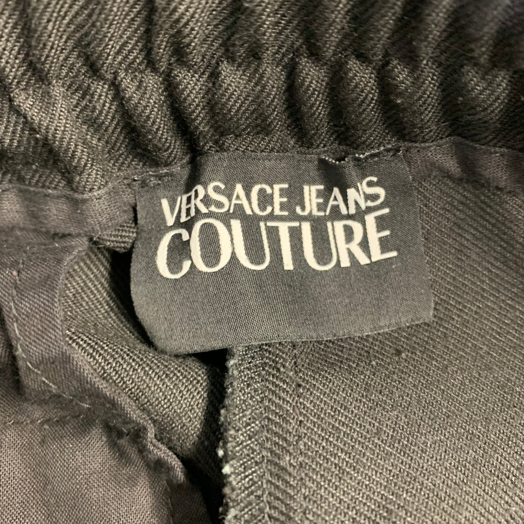 VERSACE JEANS COUTURE Size L Black Polyester Blend Pleated Casual Pants