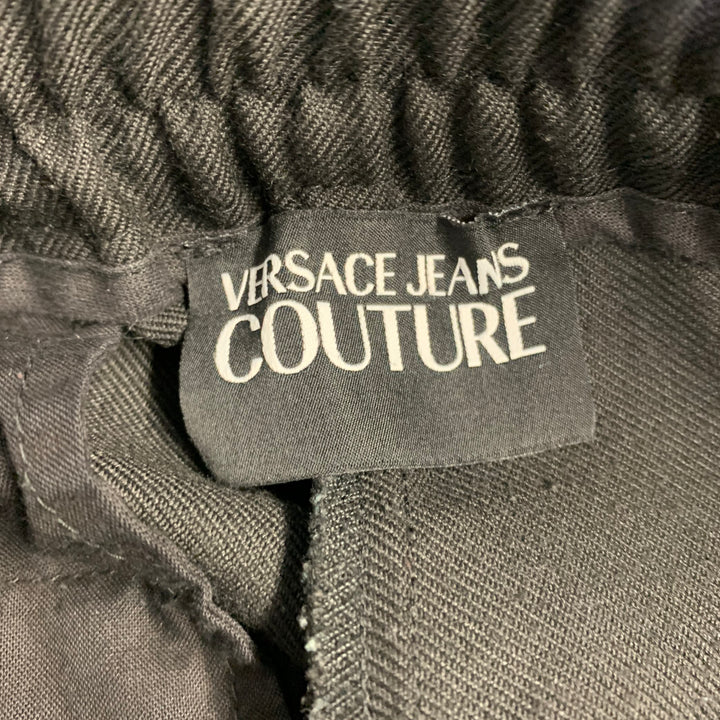 VERSACE JEANS COUTURE Size L Black Polyester Blend Pleated Casual Pants