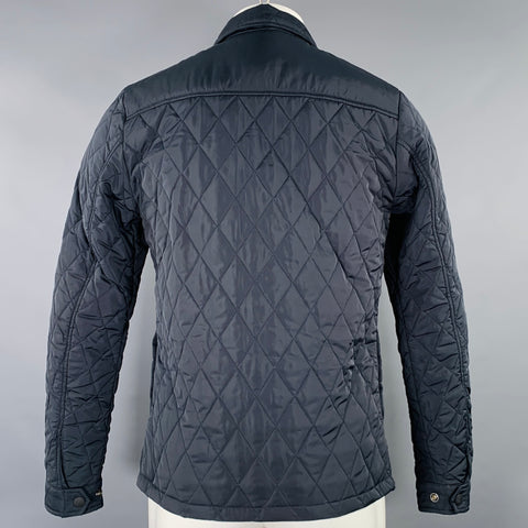 SCOTCH AND SODA Size S Navy Quilted Polyester Hidden Zipper Jacket