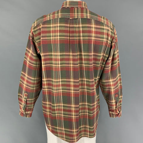 FACONNABLE Size L Multi-Color Plaid Cotton Button Down Long Sleeve Shirt