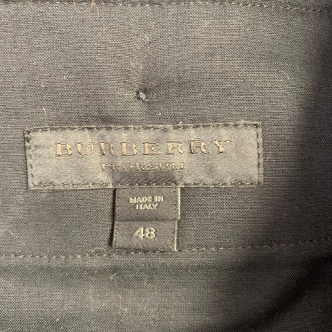 BURBERRY PRORSUM Size 32 Grey Charcoal Ribbed Wool Zip Dress Pants