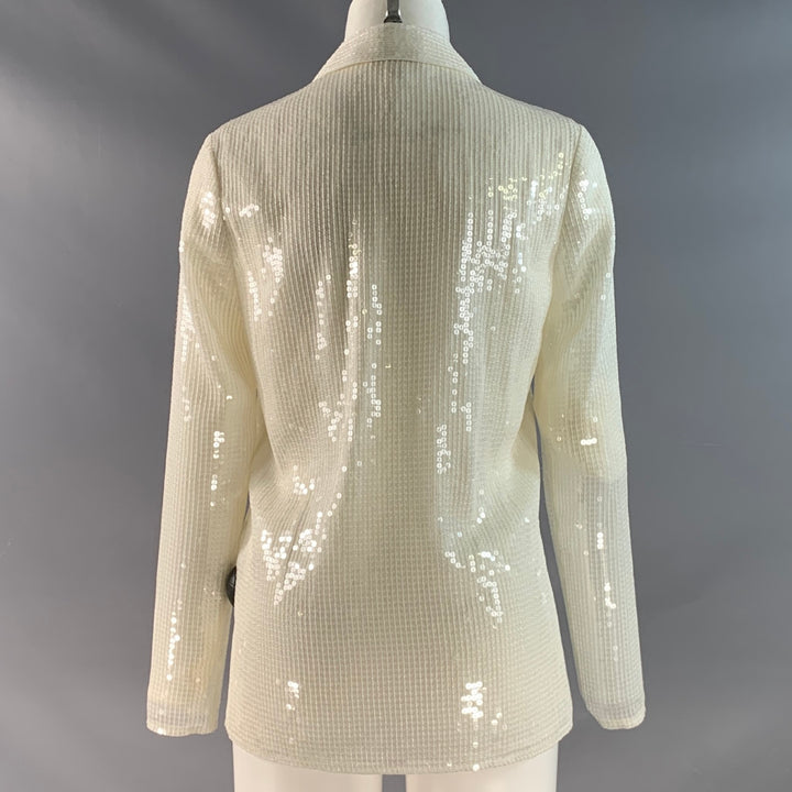 L'AGENCE Size XS Beige Sequined Hidden Placket Shirt