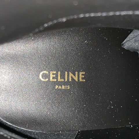 CELINE Size 11 Verneuil Triomphe Black Leather Pointed Toe Stiletto Boots
