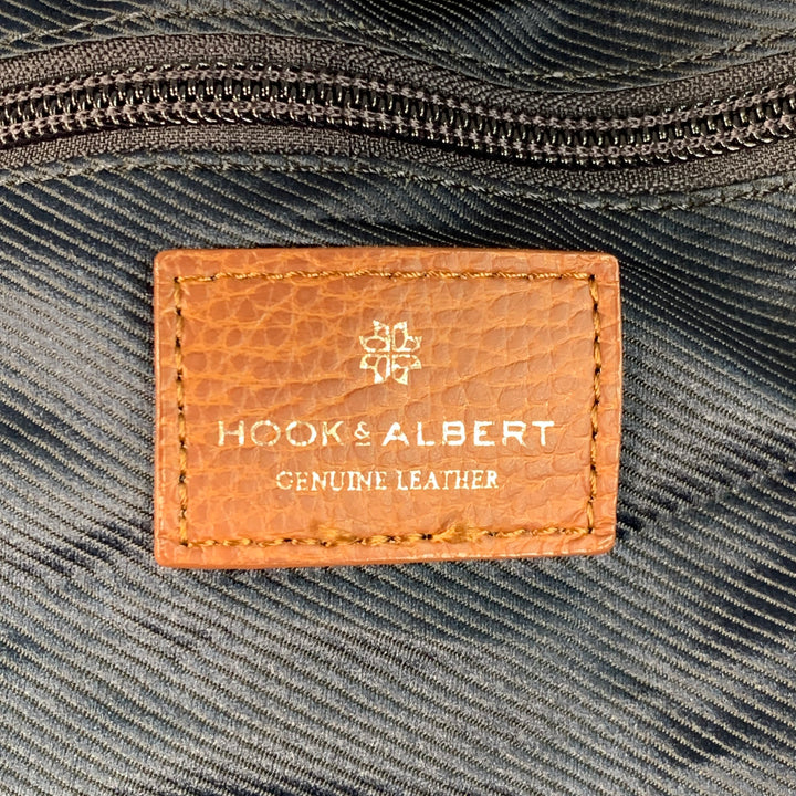 HOOK & ALBERT Brown Leather Convertible Weekender Garment Bag