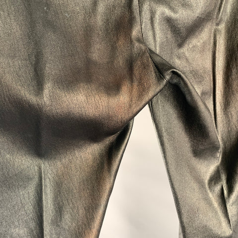 BALENCIAGA Size 8 Black Leather Lambskin Slim Fit Casual Pants