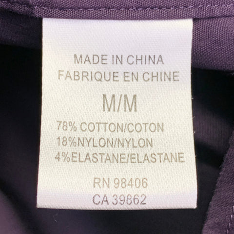 THEORY Size M Sylvain Purple Cotton Blend Pointed Collar Long Sleeve Shirt