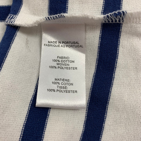 ÉCOLE PUBLIQUE Taille XL T-shirt à col rond en coton et polyester à rayures bleues et blanches