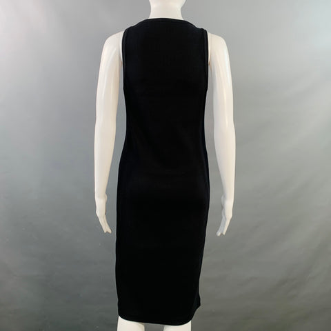 BOTTEGA VENETA Size S Black Cotton Blend Ribbed Tank Dress