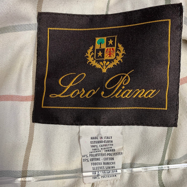 LORO PIANA Size M Green Olive Suede Zip Buttons Coat