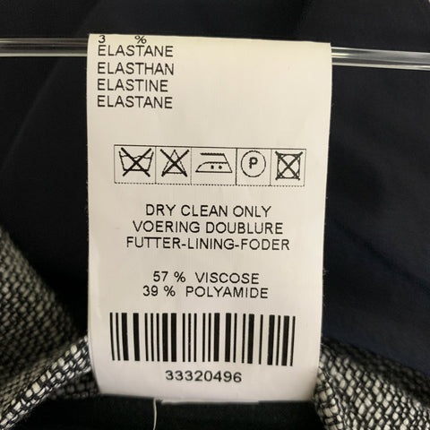KLEIN EPSTEIN & PARKER Thimm Size L Black White & Black Heather Wool Blend Coat