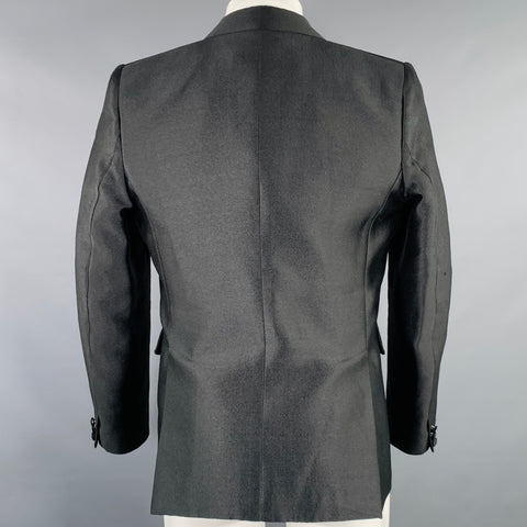 DSQUARED2 Size 38 Black Polyester Blend Peak Lapel Sport Coat