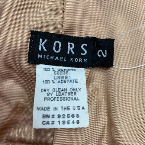 MICHAEL KORS Size 2 Tan Leather Bootcut Casual Pants