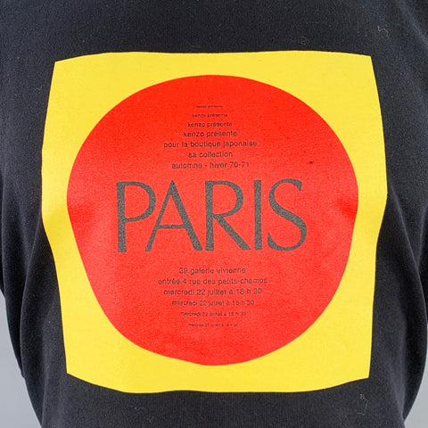 KENZO Size M Paris Black Multi Color Print Cotton Crew-Neck T-shirt