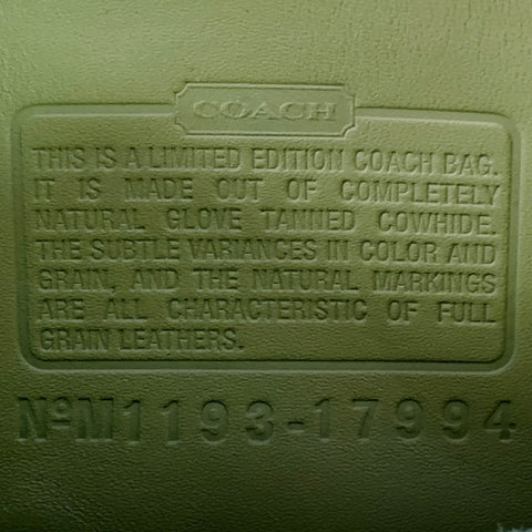 COACH Limited Edition  Lime Green Gold Cowhide Leather Crossbody Handbag