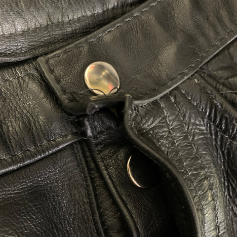 NO BRAND Size 34 Black Leather Tapered Casual Pants