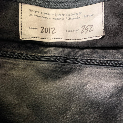 OXS Black Solid Leather Cross Body Tote Bag