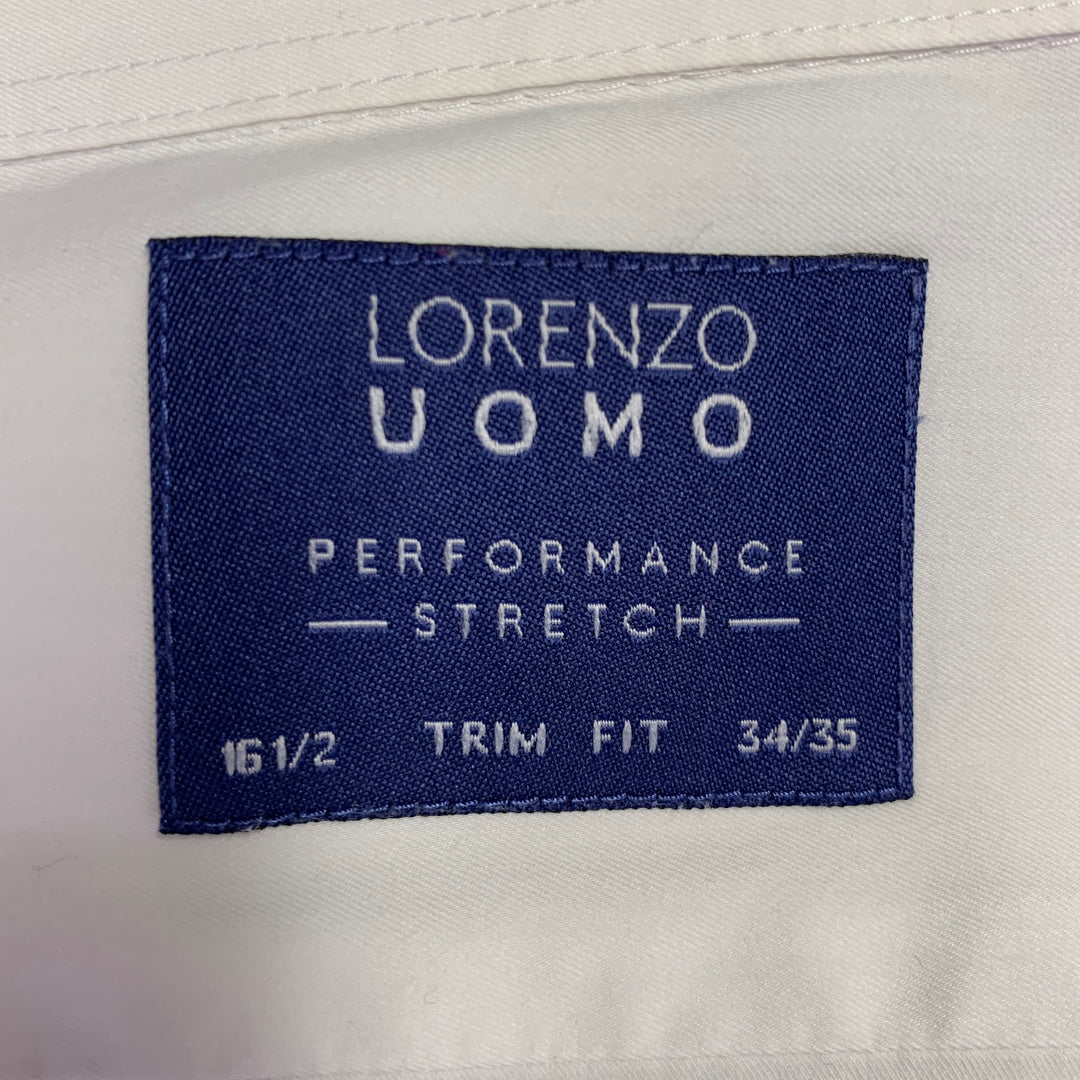 slim fit dress slacks LORENZO UOMO Size XL White Cotton Nylon Stretch Long Sleeve Shirt – Sui  Generis Designer Consignment
