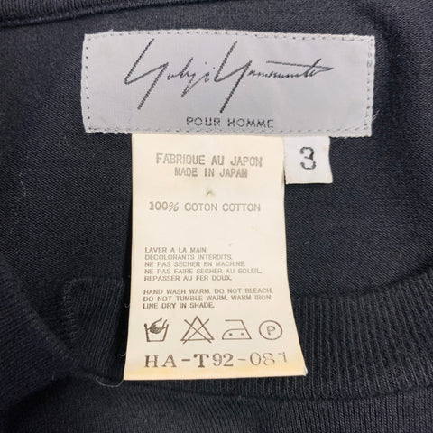 YOHJI YAMAMOTO Size L Black Cotton Long Sleeve T-shirt
