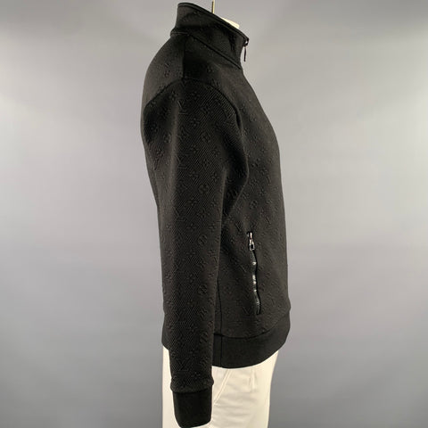 LOUIS VUITTON Size M Black Monogram Polyester Blend Jacket