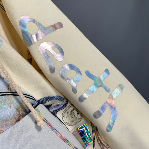 ADVISORY BOARD CRYSTALS Size M FW23 Cream Multi Color Cotton Blend Casual Top