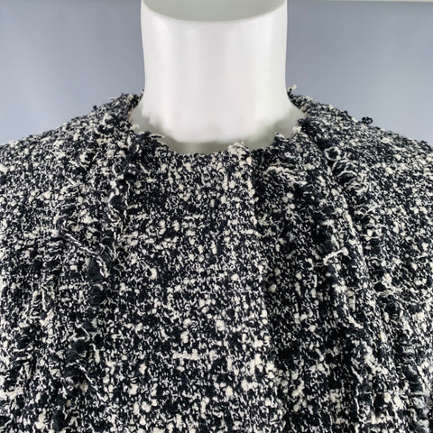 JONATHAN COHEN Size 2 Black White Wool Nylon Tweed Jacket Blazer