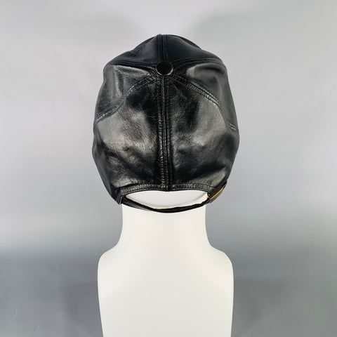 ASSEMBLY NEW YORK Black Leather Baseball Cap Hat