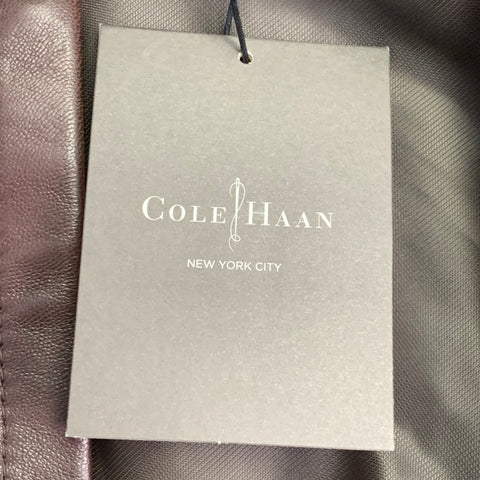 COLE HAAN Size XL Brown Lambskin Leather Zip Up Jacket