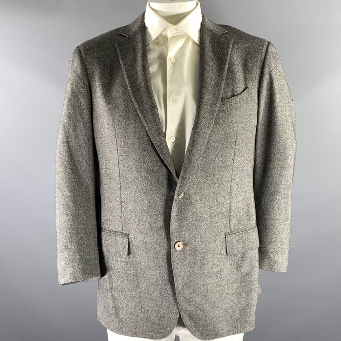 ERMENEGILDO ZEGNA Size 44 Grey Black Marled Wool Blend Sport Coat