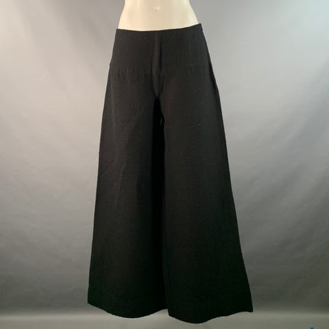 SARAH PACINI Size S Black Wool Blend Wide Leg Dress Pants