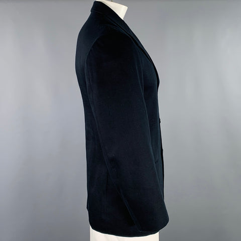 ISSEY MIYAKE Size L Black Twill Cotton Single Breasted Jacket