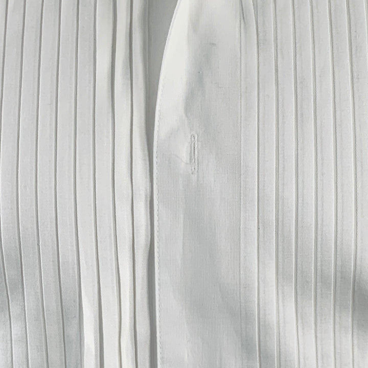 SUITSUPPLY Size S White Cotton Pleated French Cuffs Tuxedo Long Sleeve Shirt