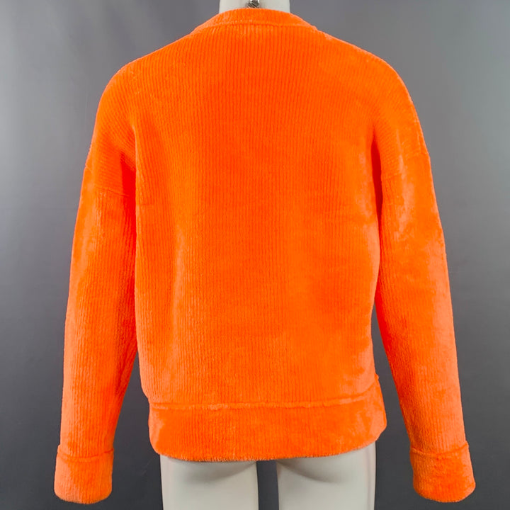 ALEXANDER WANG Size S Orange Ribbed Polyester Blend Oversized Crew Neck Sweater
