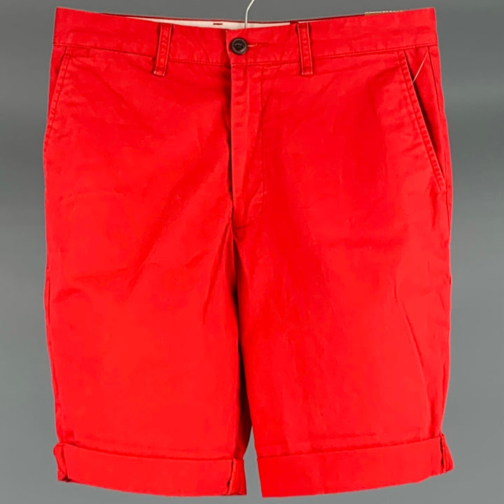 DOCKERS Talla 29 Pantalones cortos con puños de algodón rojo